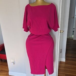 Women's Fuchsia Boatneck Dress
